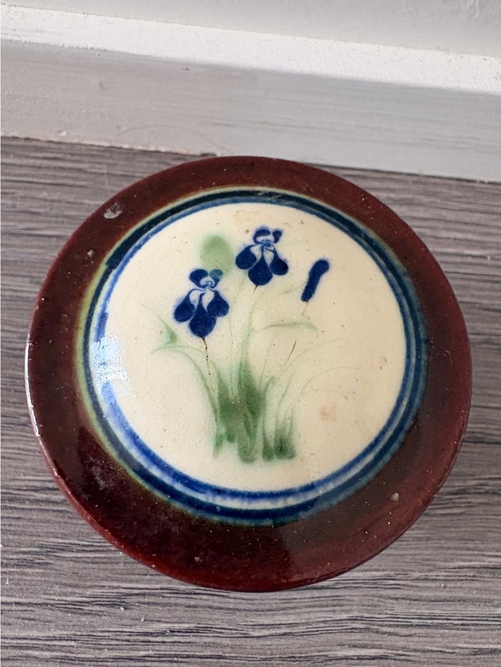 Vintage Birdsall Pottery Salt CellaTrinket Dish Signed 1979 Floral Studio Potter